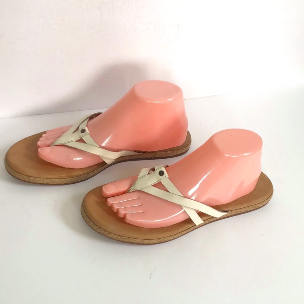 Ugg White Leather Insole Thong Sandal Shoes Sz 10